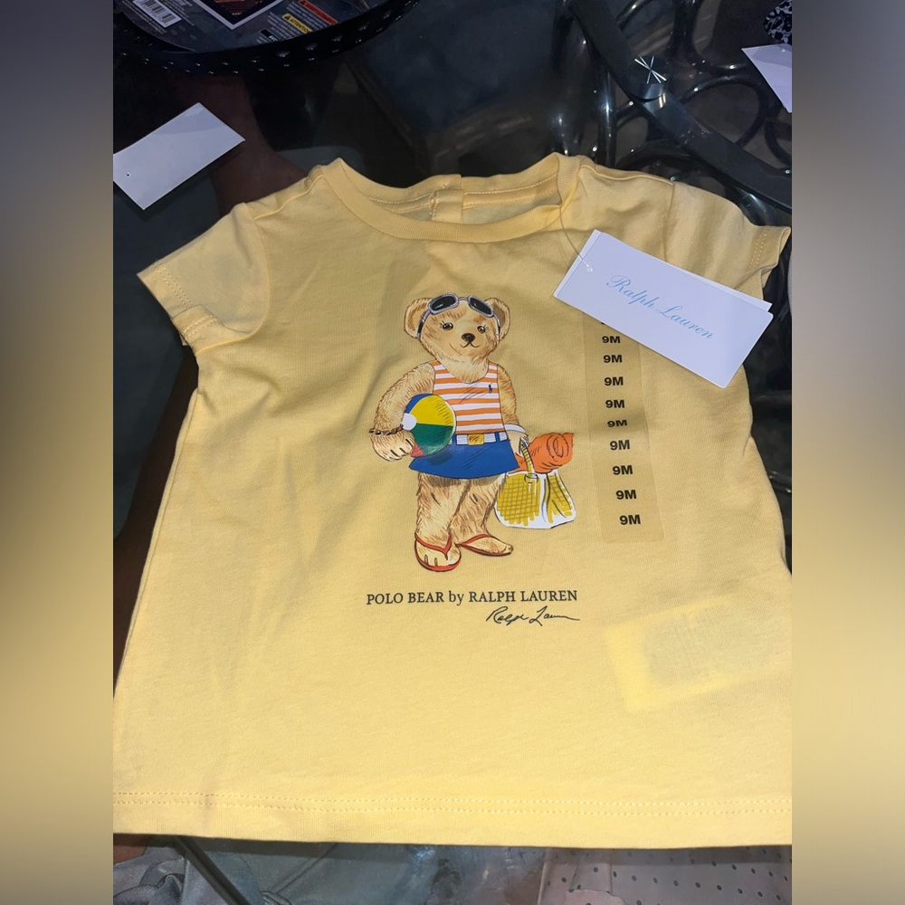 NWT Ralph Lauren bear shirt yellow
